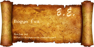 Bogye Éva névjegykártya