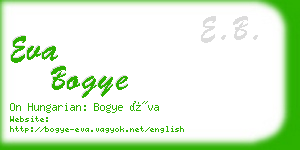 eva bogye business card